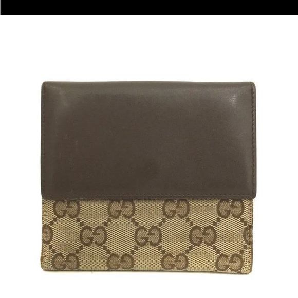 GUCCI Jackie GG Logo Canvas Leather Bifold Wallet short wallet with piston lock - Picture 6 of 15